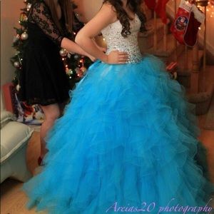 Blue and White Sweet 16 or Quince Dress